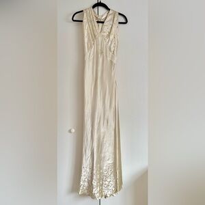 Vintage Satin and Rhinestone Halter Dress